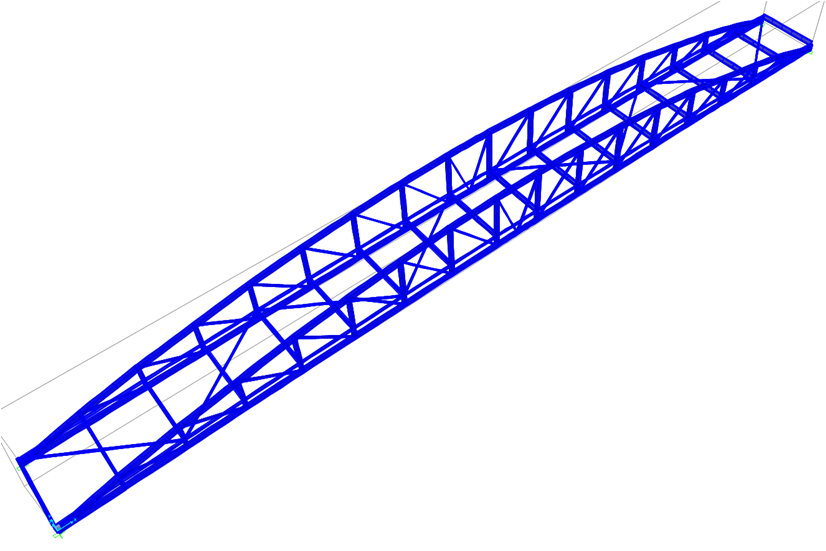 Numerical model of the river-side bridge
